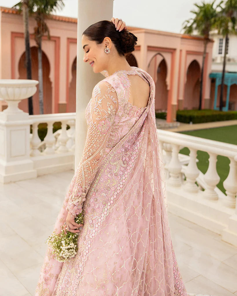 Blush Pink Embroidered Anarkali Dress – with Embellished Dupatta