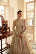 Champagne Gold Embroidered Bridal Maxi Dress – Luxury Wedding Gown with Handcrafted Embellishments